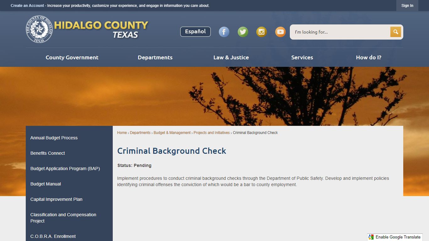 Criminal Background Check | Hidalgo County, TX - Official ...